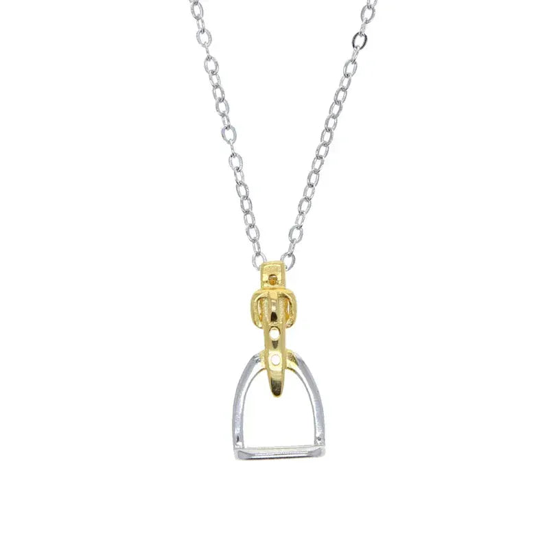 Silver Stirrup Necklace