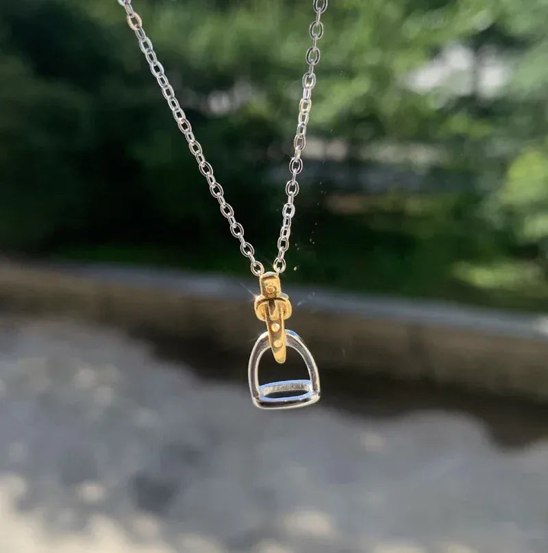Silver Stirrup Necklace