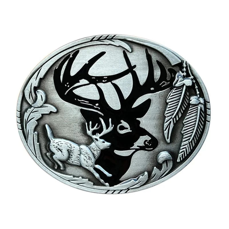 Bältespänne hjort fjädrar jakt western Silver