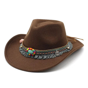 Bohemisk filt cowboyhatt Brun / 56-58cm