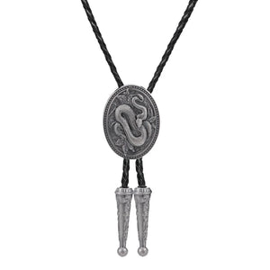 Bolo tie med ormmönster i antiksilver Mörksilver