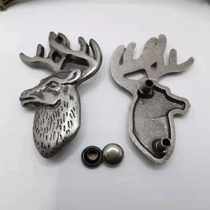 Concho Hjorthuvud i Antiksilver 39.5×25mm