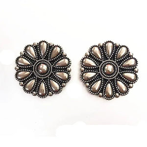 Concho vintageblomma Silver / 30mm