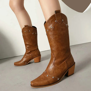 Cowgirl Boots med Nitdetaljer