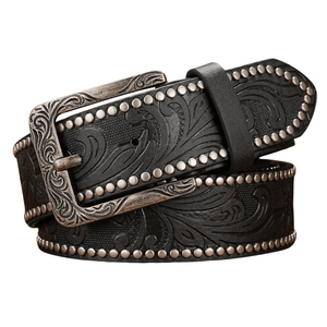 Cowboybälte med antiksilverspänne Svart / 120cm