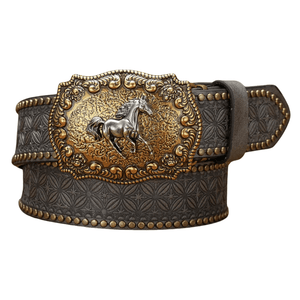 Cowboybälte med hästmotiv Grå / 120cm
