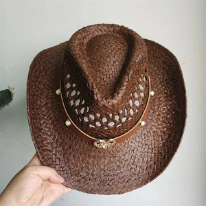 Cowboyhatt i halm med hjärta