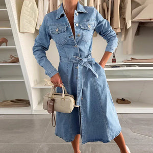 Denimklänning med skärp
