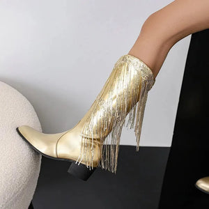 Glamorösa Cowgirl Boots med Fransar