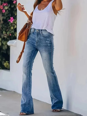 Högmidjade flare jeans