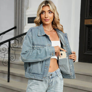 Jeans jacka ljusblå