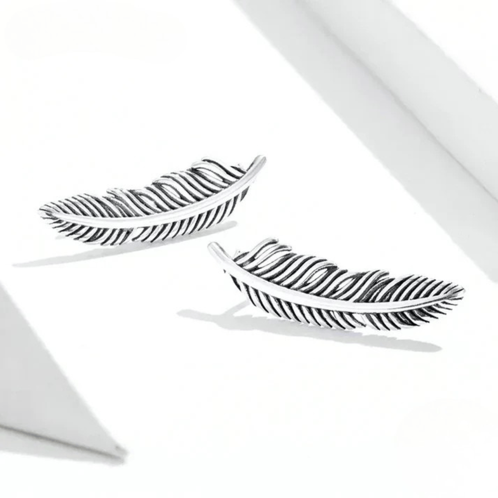 Feather Earrings in 925 Sterling Silver