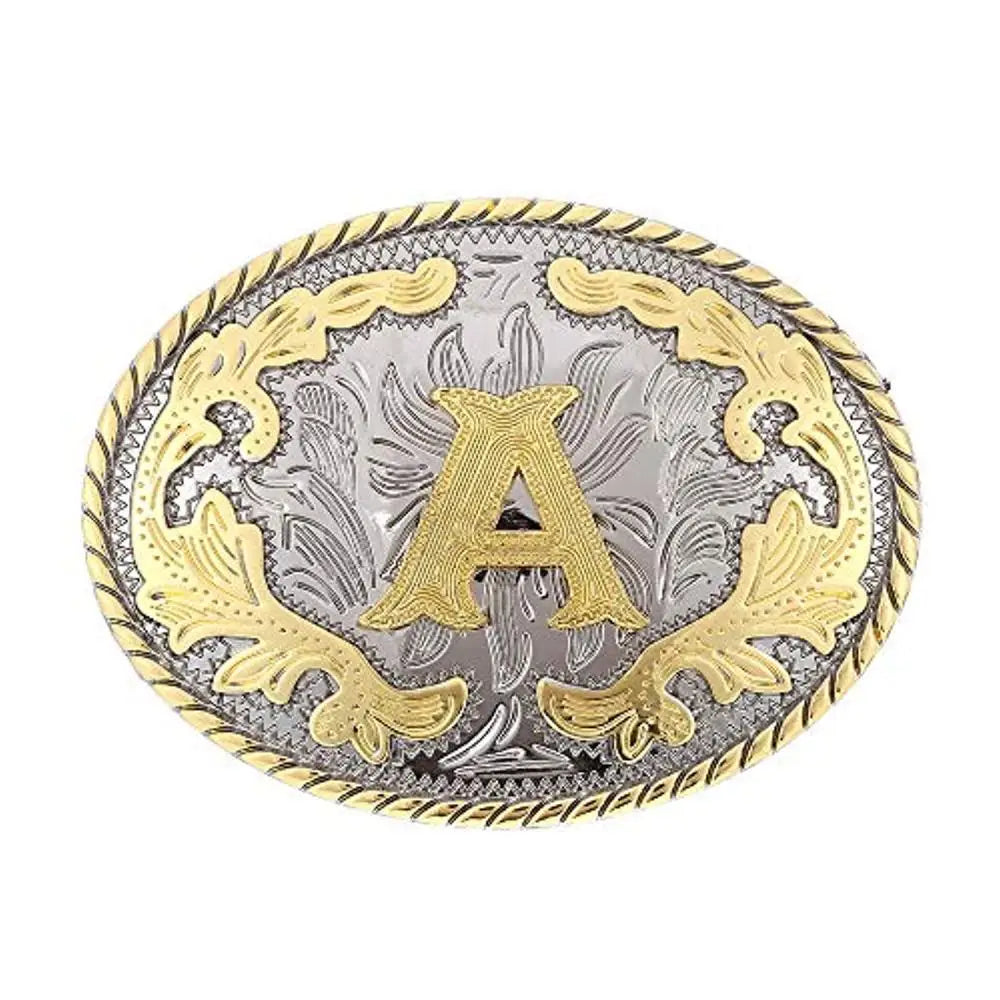 Oval Western Belt Buckle With Initial