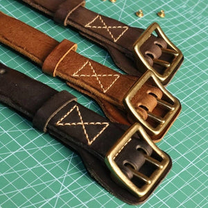 Western bälte i äkta läder med vintage spänne