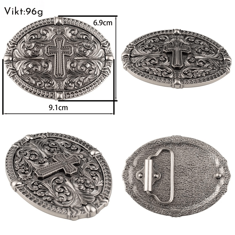 Bältespänne med kors och ornament i westernstil