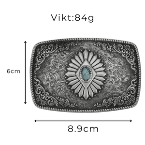 Bältespänne western turkos sten