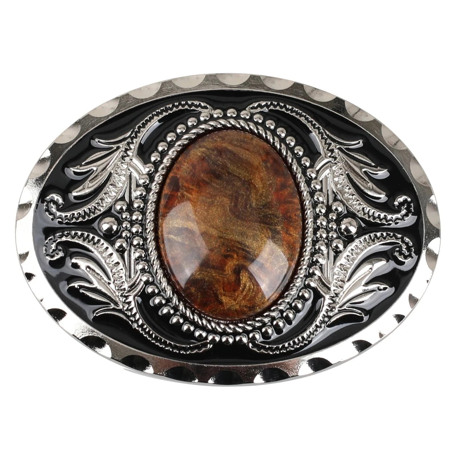 Bältesspänne Oval Sten Brun