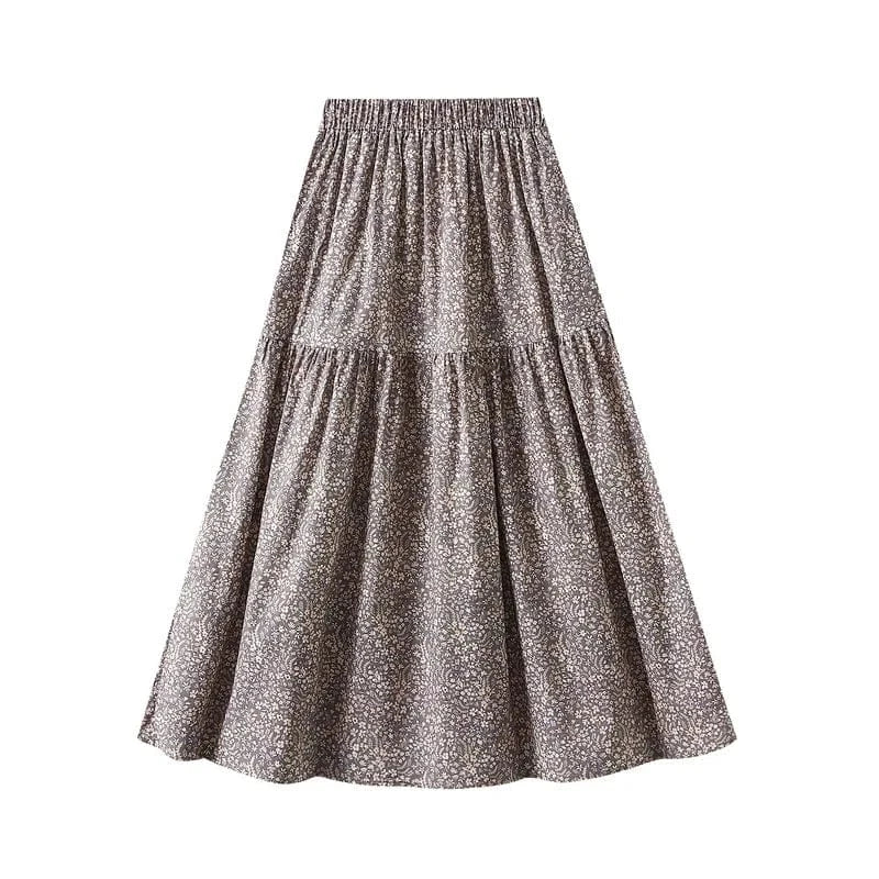 Blommig kjol dam Lila / One Size