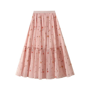 Blommig kjol Rosa / One size