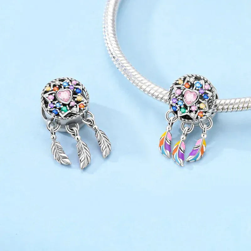 Boho silverberlock drömfångare Flerfärgad