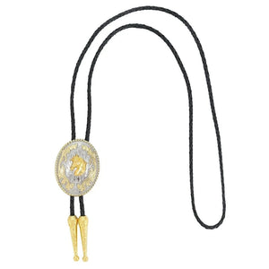 Bolo tie i silver och guld med hästmotiv Guld