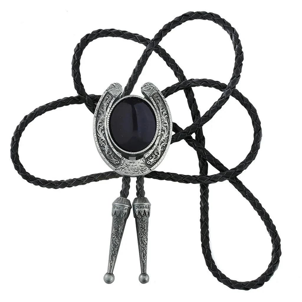 Bolo tie med hästsko och natursten