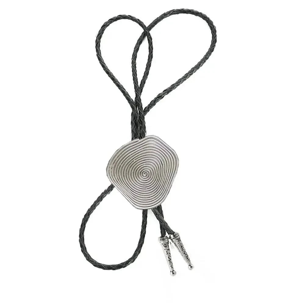 Bolo tie med spiralformad medaljong Silver