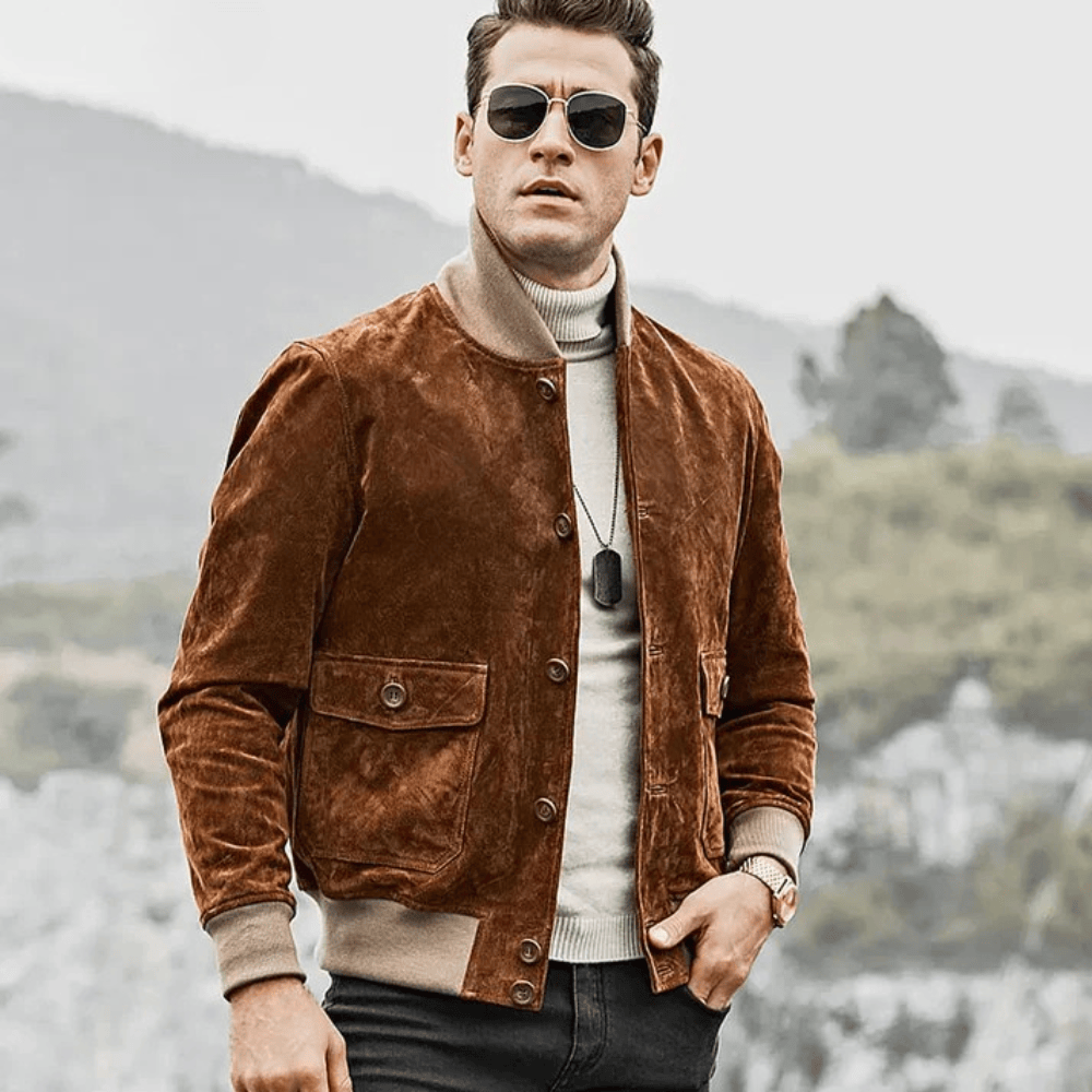 Brun mocka bomber jacka herr Brun / XS