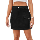 Cargo-kjol i denim Svart / S