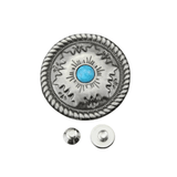 Concho 25 mm i Antiksilver med Färgsten Blå B
