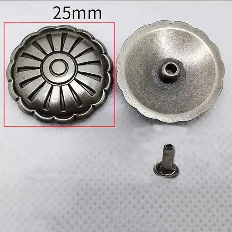 Concho i antiksilver med dekorativa motiv