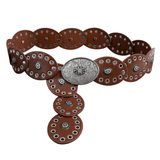 Conchobälte med stora metallconcho Brun