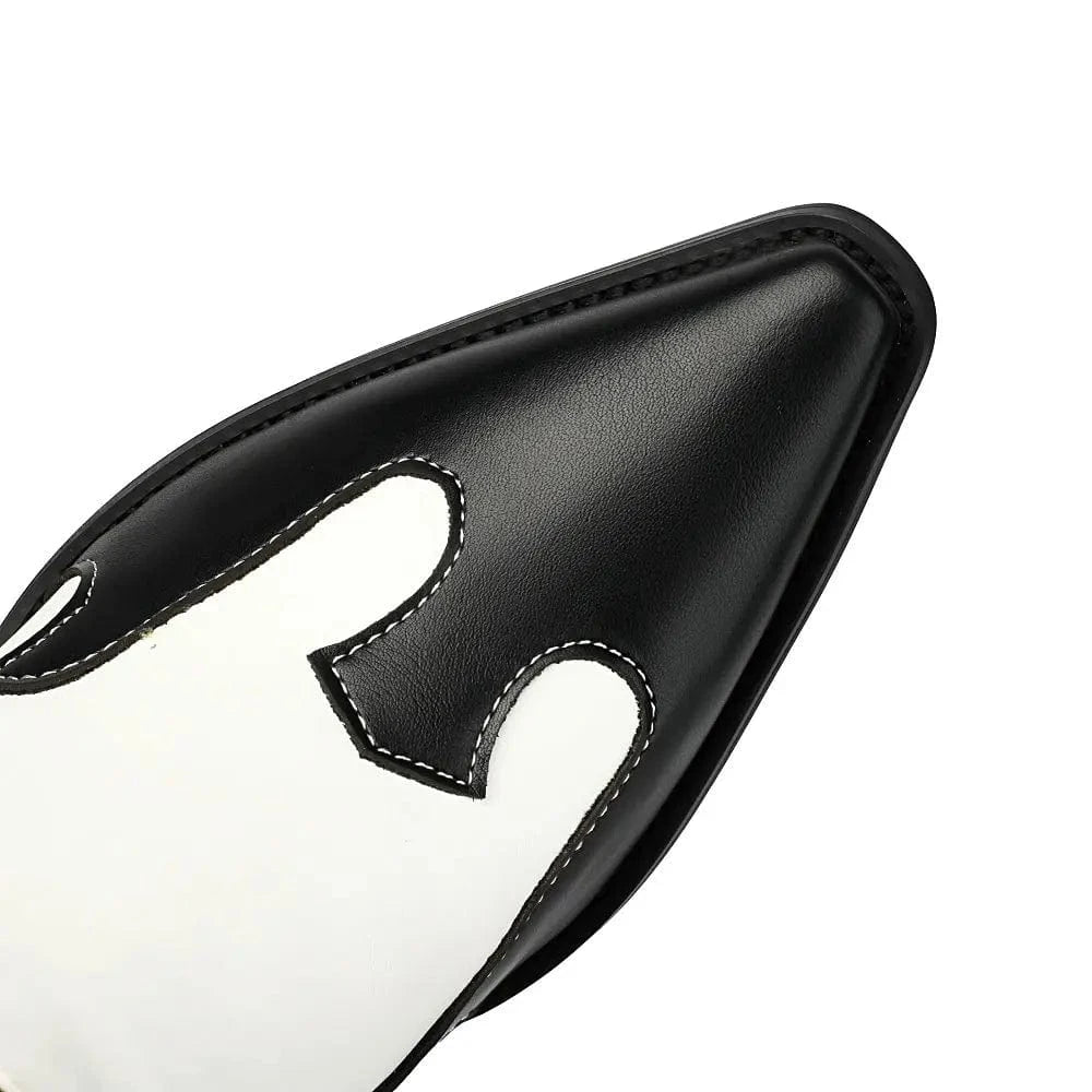Tvåfärgade Låga Cowboy Boots för Dam