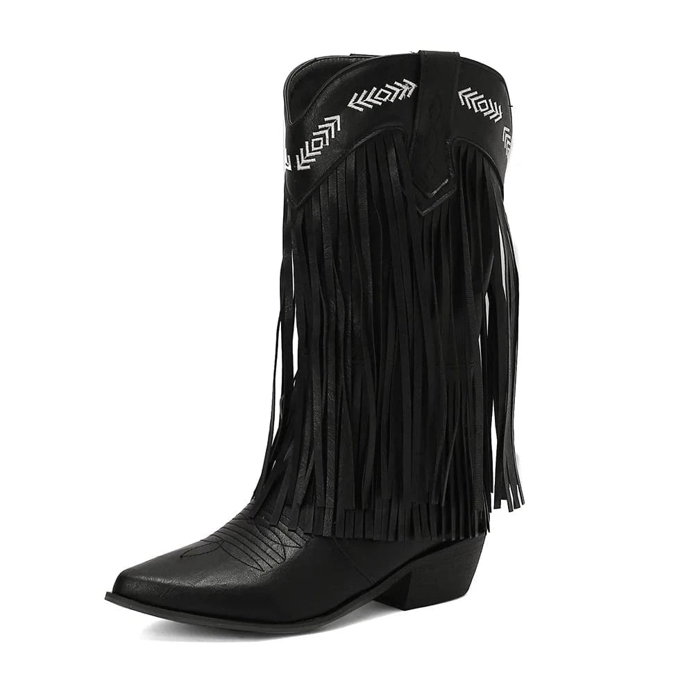 Cowboy boots mocka dam Svart / 36