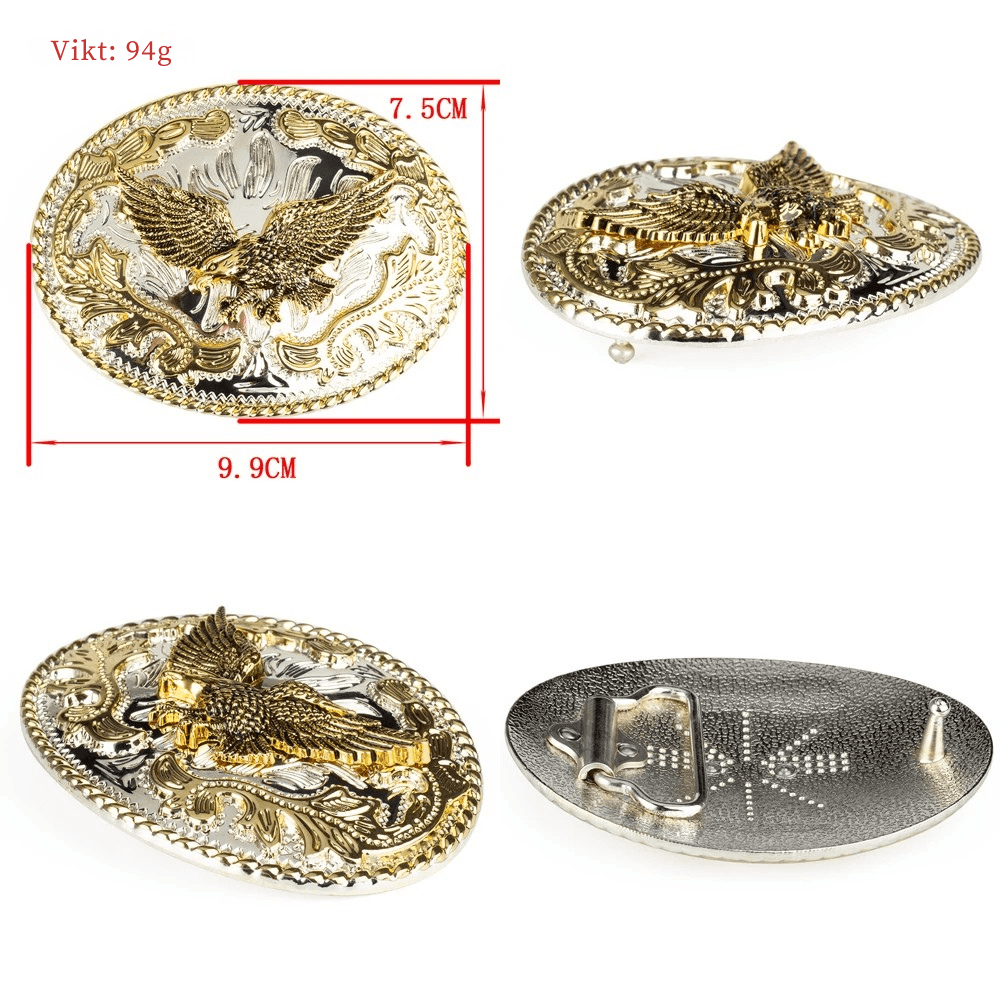 Cowboybälte i äkta kohud med djurmotiv