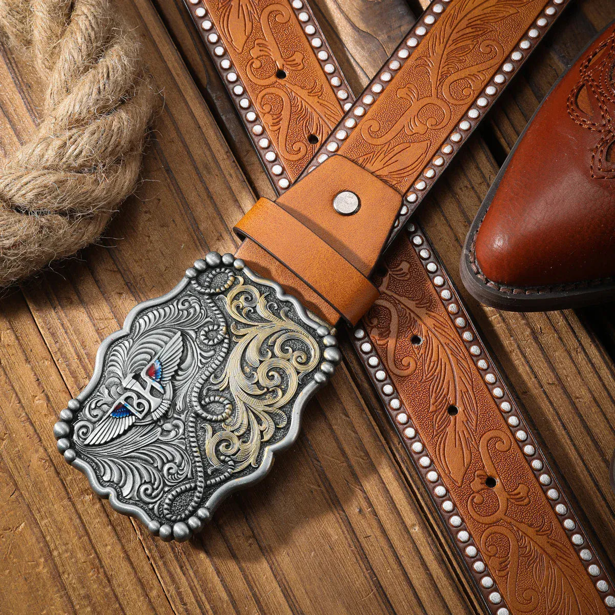 Cowboybälte präglad gravyr