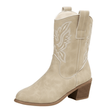Cowboyboots med broderad design och kraftig klack Grå / 36