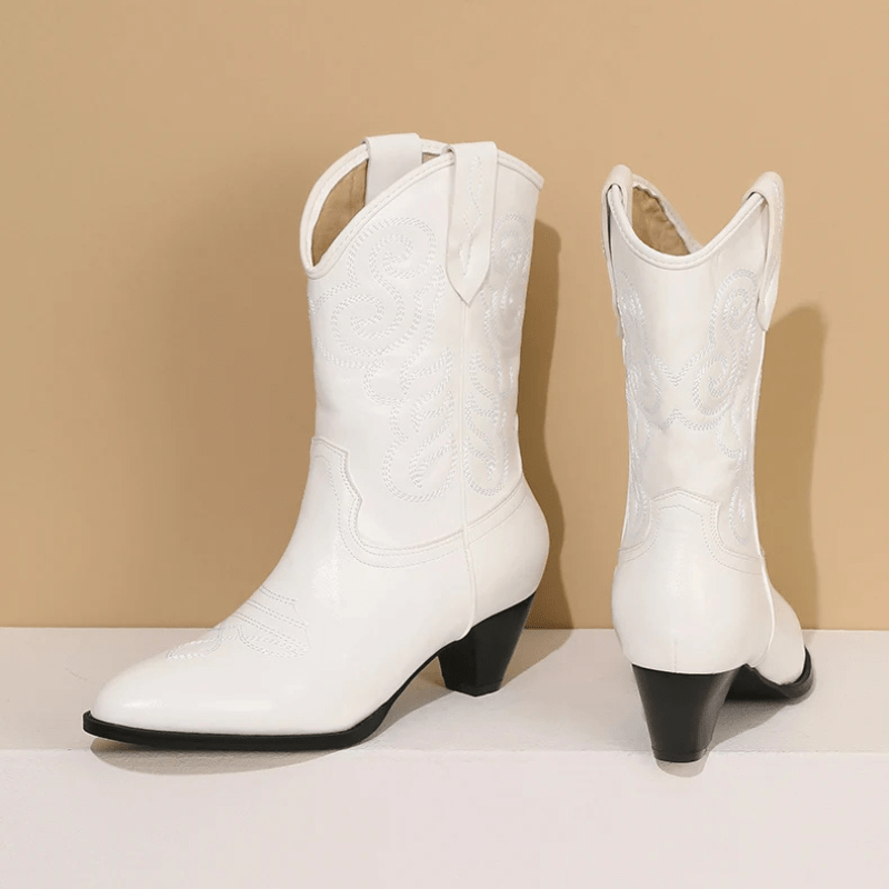 Cowboyboots med klassisk broderad westernlook
