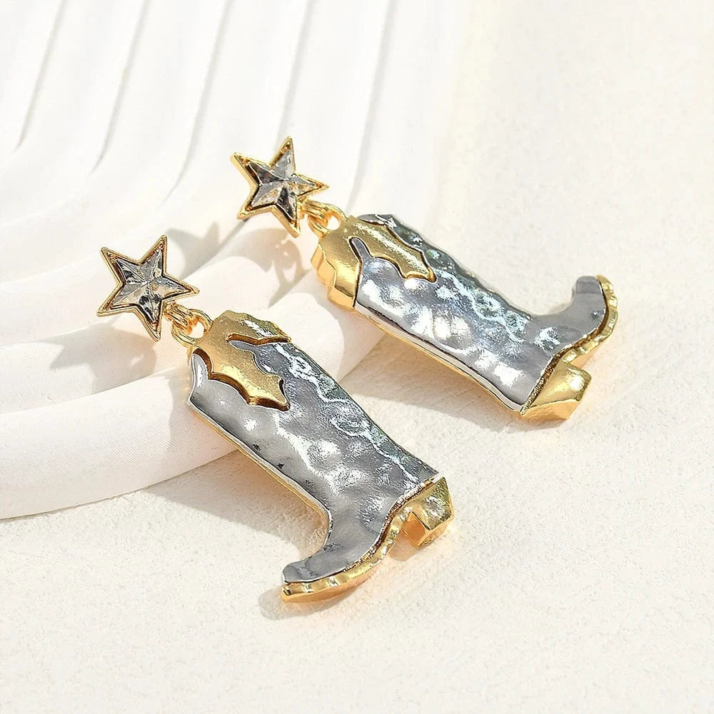 Cowboyboots örhängen Guld och silver
