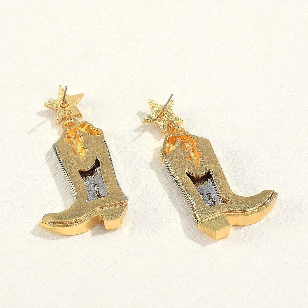 Cowboyboots örhängen Guld och silver