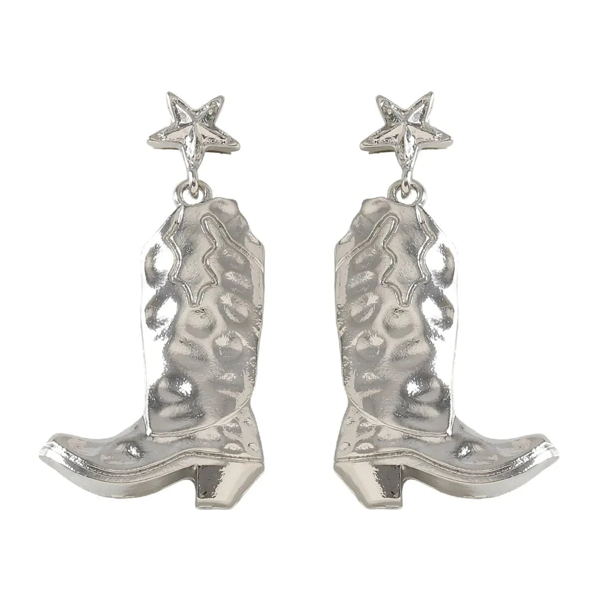 Cowboyboots-örhängen med pärlor och snöflinga Silver