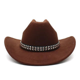 Cowboyhatt i filt med elegant nitbälte Brun / 56-58cm