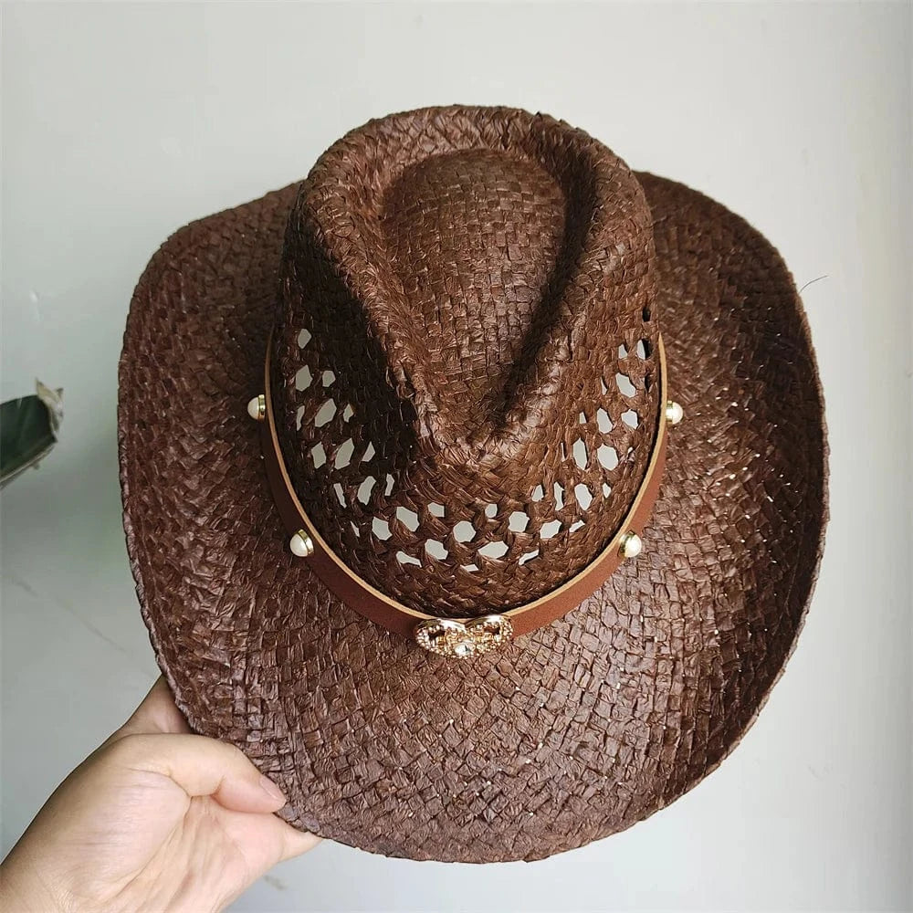 Cowboyhatt i halm med hjärta