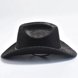 Cowboyhatt Konstläder Svart / One Size