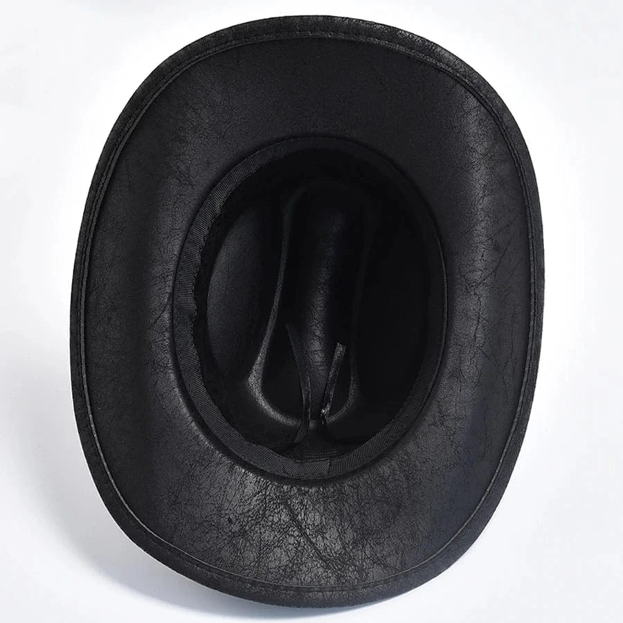 Cowboyhatt Konstläder Svart / One Size