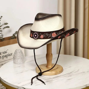 Cowboyhatt kvinna Vit / Ungefär 58cm