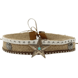 Cowboyhattband med turkosstjärna Beige / 56-58cm