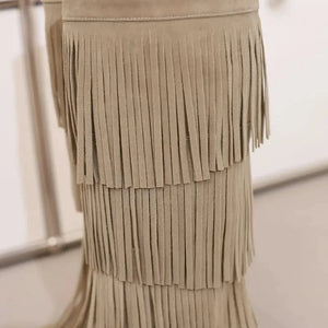 Höga Cowboyboots med Fransar för Dam