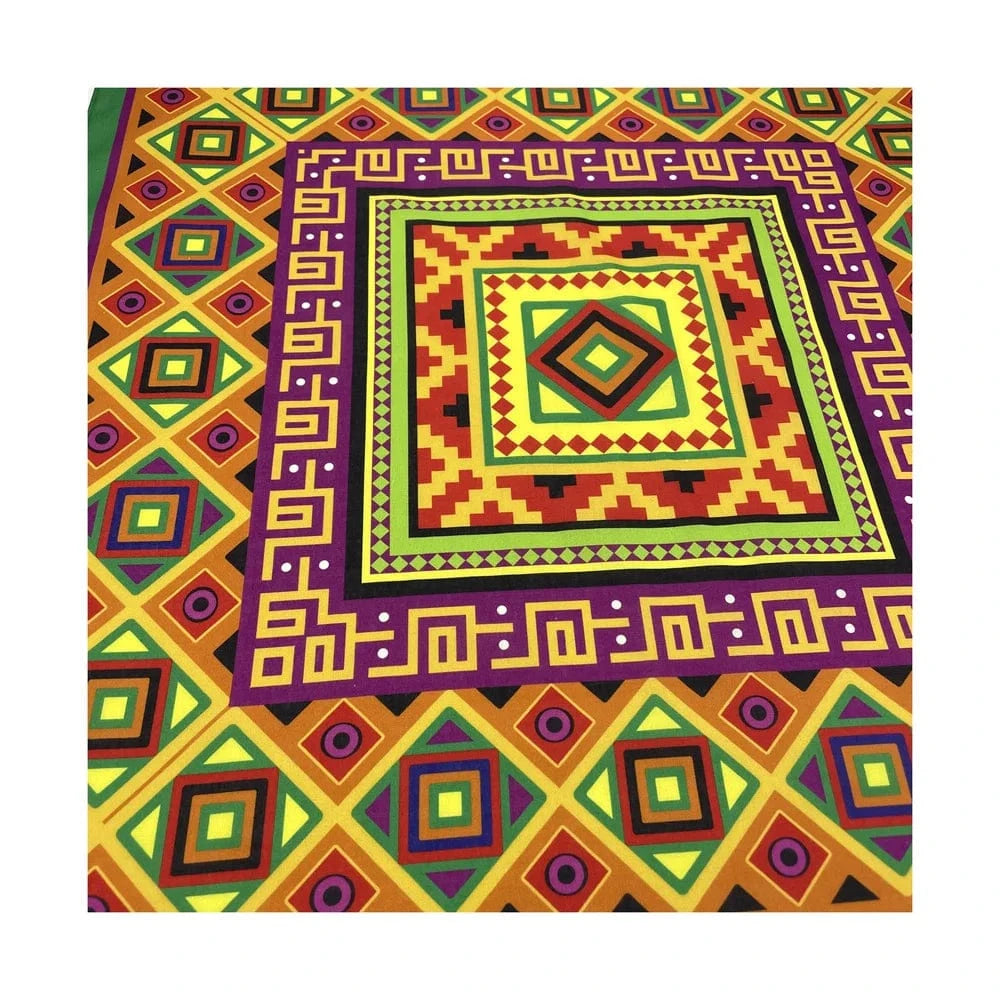 Färgglad Bandana med Geometriskt Mönster Orange och grön