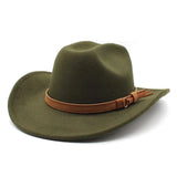 Filt cowboyhatt Armégrön / 56-58cm